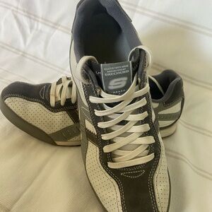 Skechers Gray and White Retro-Inspired Sneakers